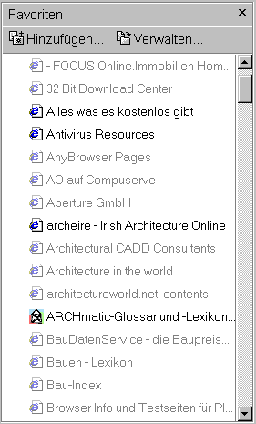 Favoritenliste des IE5