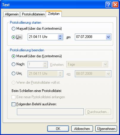 Leistungsindikationsprotokolle - Zeitplan
