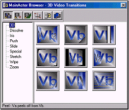 Auswahlmen� 3D-Video-�berg�nge