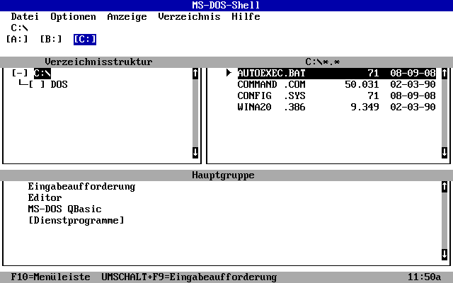 MS-DOS 5 Shell