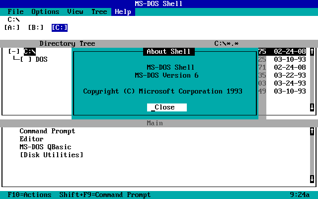 MS DOS Shell