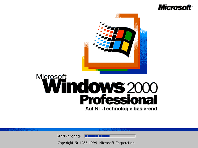 Windows 2000 Professional Bootscreen