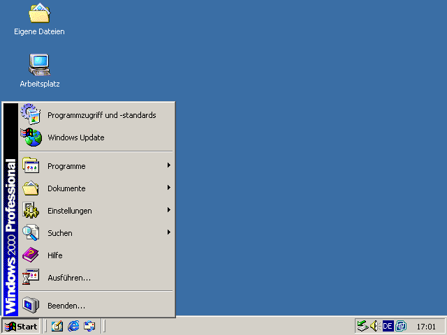 Windows 2000 Startmenü