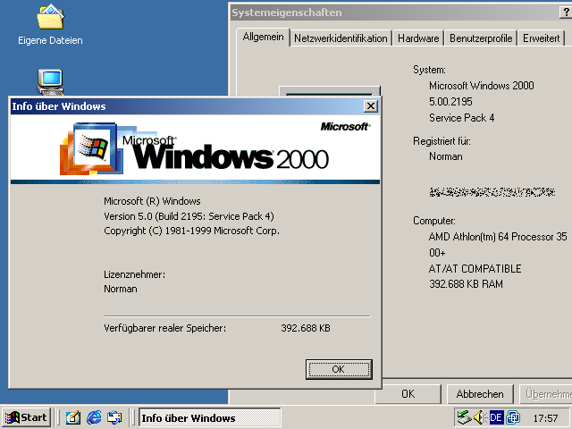 Über den Windows 2000 Advanced Server