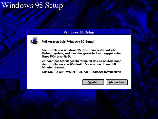 Windows 95 Setup