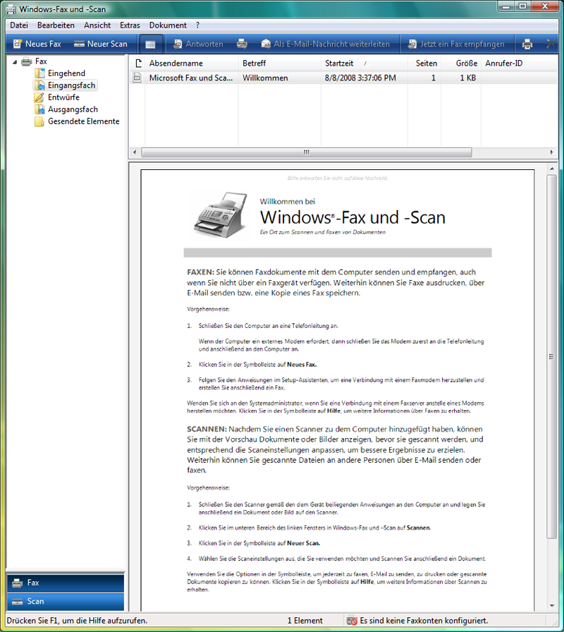 Windows-Fax und -Scan
