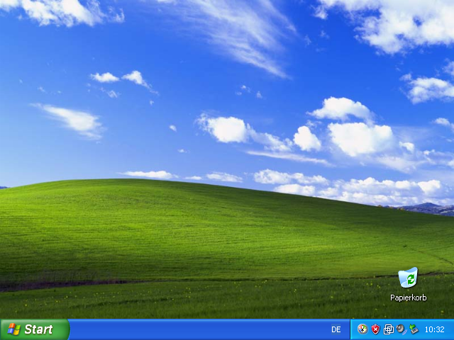 Der Standarddesktop von XP